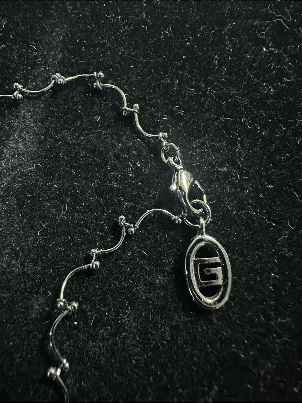 Givenchy Link Collar Necklace with Oval G Logo Charm